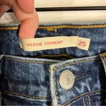 Levi's Levi’s Wedgie Straight Below The Belt Medium Wash Raw Hem Jeans Size 25 Photo 5