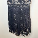 Badgley Mischka  Size 4 Black Lace Mesh Mini Dress Wedding Prom Cocktail Coquette Photo 9