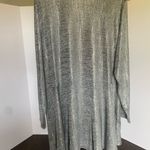 Susan Graver Long Cardigan Liquid Knit Silver Gray Peplum Large Very Fl… Photo 6