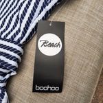 Boohoo Belted Swimsuit Navy Blue & White Nautical Rope Print Tie Waist Size 12 Photo 4