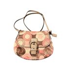 Coach Signature Circle Print Small Crossbody Bag Pink Brown Beige Photo 0