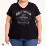 Harley Davidson Womens 2X Black Shirt Moto Graphic Tee Denali Wasilla Alaska Size XXL Photo 0