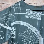 Chalet et Ceci Linen Lagenlook Geometric Print Top Size Small Blue Photo 1