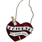 Disney Snow White Heart Crossbody Bag Red Velvet Gold Chain Strap Photo 6