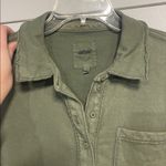 Aerie  TAKE IT EASY POPOVER POLO LONG SLEEVE SWEATSHIRT GREEN XS OVERSIZED Photo 4