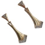 14k 14kt yellow gold diamond dangle drop earrings No Backs Photo 1