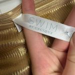 Cacique  NWT gold ribbed bikini bottom side ties size 24 E15 Photo 2