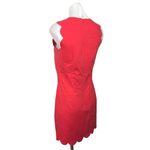 J.Crew  Red Scalloped Edge Sleeveless Back Zip Mini Sheath Dress Size 0 Photo 1