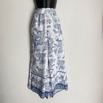 Tribal sz L blue white floral hippie high waisted wide leg pants NWT‎ Photo 2