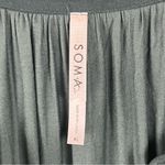 Soma  Green Crinkle Satin Flutter Sleeves Side Pockets Built In Bra Dress Size XL Photo 2