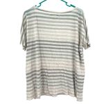 Lou & grey Size XL Shirt White Gray Stripe Boat Neck Short Sleeve 100% linen Photo 1