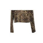 ZARA  Cheetah Animal Print Long Sleeve Stretch Crop Top Round Neck L #3278 Photo 8