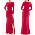 Mac Duggal  Long Sleeve Jersey Evening Gown in Berry Size US 6 Photo 1