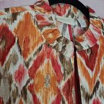 Chico's GOLD METALLIC FINISH CATS EYE PRINT LINEN BLEND OPEN FRONT JACKET 2 Photo 2