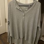 Aerie Aeire Gray Henley Waffle Top Photo 0