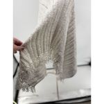 Ralph Lauren Lauren White Knit Fringe Poncho Sweater Size Large/XL Beach Travel Photo 6