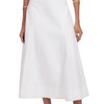 Madewell NWD Fluted Denim Midi Skirt Tile White Womens Size 23 Photo 0