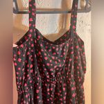 Bar III  Black Dress with Red Cherries Pattern summer mini lined beach resortwear Photo 7