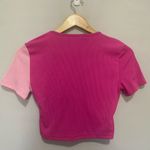 SheIn  Dark and Light Pink Colorblock Crop Top Size Medium Photo 3