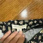 Aeropostale  Mini Skirt Dainty Floral Print Black Brown Pull On Cotton Y2K Size M Photo 1