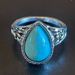 Water drop turquoise ring size 4 Blue Photo 0
