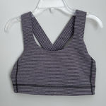 Lululemon Size 8 Pinstripe Cross Back Multicolor Sports Bra Workout Athletic Photo 0