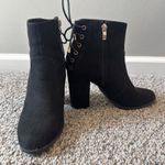 Limelight Women's Black Lace-Up Booties with Chunky Heel Photo 6