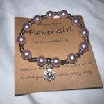 Flower Girl Stretch Pink Pear Bracelet and Message Card Photo 4