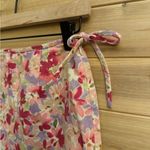Ann Taylor Vintage Size 4 Linen Floral Print Hip Tie Mini Skirt Photo 4