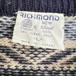 Vtg. Richmond 100% Wool Blue Gray Snowflake Pattern Sweater Womens Large Classic Photo 3