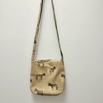 Handmade Zebra Print Hemp Linen Crossbody Purse Bag, Black & Tan | One Size Photo 2