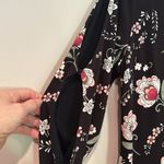 Kaari Blue Floral Midi Dress Women's Medium Black Pink Cut Out Sleeves V Neck Photo 5