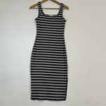 Derek Heart  Monochrome Striped Midi Dress Photo 1