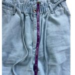 Rag and Bone Straight Pleated Paper Bag Pants Light Indigo Linen Size 25 Photo 9