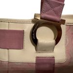 Salvatore Ferragamo Ferragamo White Leather & Pink Gancini Satchel, Vintage Photo 2