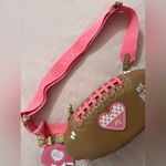 Betsey Johnson Pink and Brown Game Day Coquette Football Crossbody Bag Photo 6