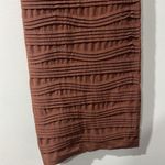 Aura Mini Dress Ribbed Tight Fitted V Neck Brown Size S/M Photo 3