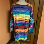 Vintage 90s Carol Little Rainbow Striped roo pocket top Size L Photo 8