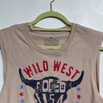 Goodie Two Sleeves  Tan Wild West Muscle Tank Sz S Photo 1