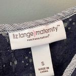 Liz Lange  navy embroidered Maternity top Size Small Photo 4