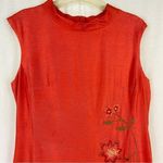 Vintage DJ & Co by Dawn Joy Orange Floral Embroidered Sheath Dress Size 12 Photo 7