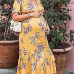 Somedays Lovin women’s Searing Soul yellow floral midi dress XS extra small Photo 9