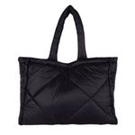 RINO & PELLE Puffer Faux Leather Quilted Shopper Tote Bag Black Photo 3