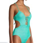 No Boundaries  Blue One Piece Monokini Swimwear with Adjustable Straps And Lacing Photo 1