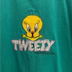 Vintage 1996 Tweety Bird Large Embroidered Graphic Short Sleeve T Shirt Unisex Blue Photo 5