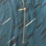 Apt. 9  Teal Black White 1/4 Zip Tie Front Blouse Size XXL Photo 3