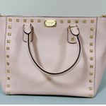 Michael Kors Light Pink Mauve Leather Gold Studded Designer Satchel Bag Handbag Purse Pocketbook 🎀 Photo 5