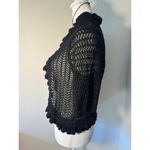 Notations Y2K Black Knit Ruffle Cardigan Shrug Size Medium Photo 2