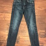 frame denim  Le High Skinny Blue Heren Raw Hem Crop Distressed Jeans Size 24 EUC Photo 2