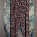 Victoria's Secret Black Pajama Pants with Pink Floral Pattern Photo 0